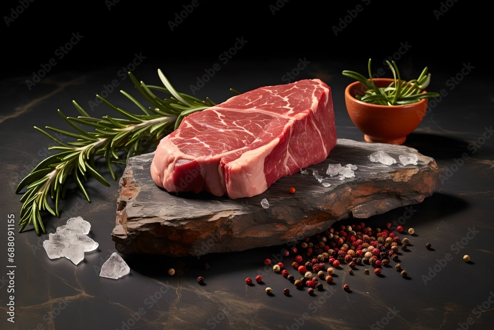 Raw Steak on Simple Backdrop, Butcher, Fresh, Uncooked, Meat Raw Steak on Simple Backdrop, Butcher, Fresh, Uncooked, Meat