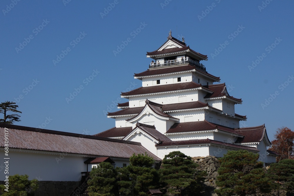 Tsurugajo Castle in Aizuwakamatsu, Fukushima, Japan Tsurugajo Castle in Aizuwakamatsu, Fukushima, Japan