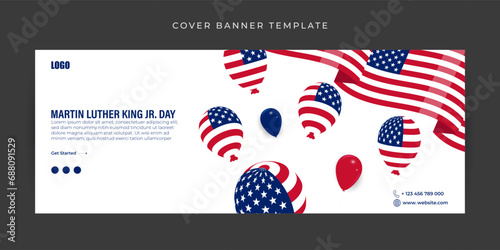 Vector illustration of Martin Luther King Jr. Day Facebook cover banner Template