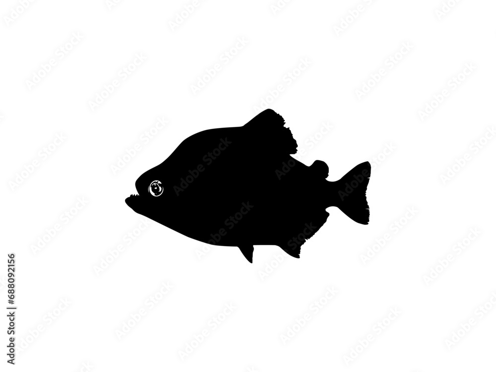 Piranha Fish Silhouette, can use for Logo Gram, Website, Art Illustration, Pictogram, Icon or Graphic Design Element. Vector Illustration
Piranha Fish Silhouette, can use for Logo Gram, Website, Art Illustration, Pictogram, Icon or Graphic Design Element. Vector Illustration