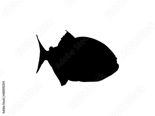 Piranha Fish Silhouette  can use for Logo Gram  Website  Art Illustration  Pictogram  Icon or Graphic Design Element. Vector Illustration 