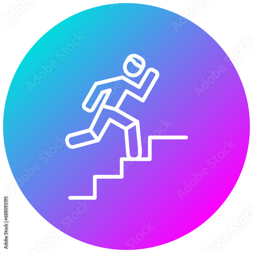 Person Climbing Stairs Icon