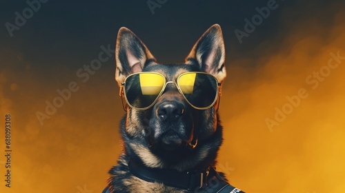 Mean looking German shepherd working as a security of.Generative AI
