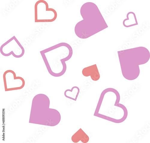 Full stop alphabet heart Valentine love pink letter.