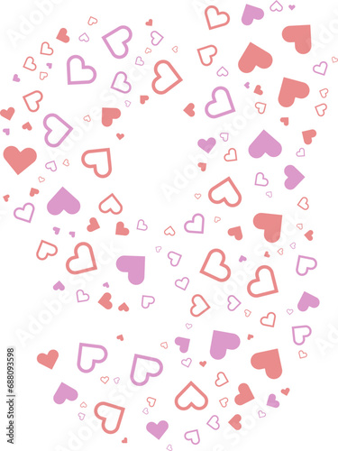 Lowercase galphabet heart Valentine love pink letter.