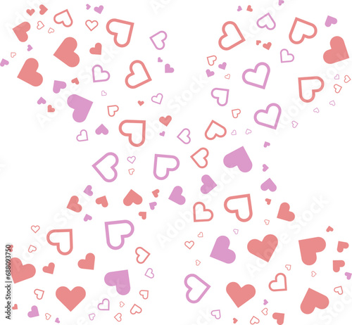 Lowercase x alphabet heart Valentine love pink letter.