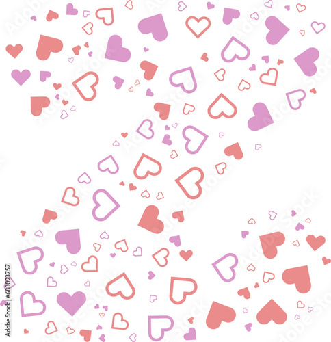 Lowercase a alphabet heart Valentine love pink letter.