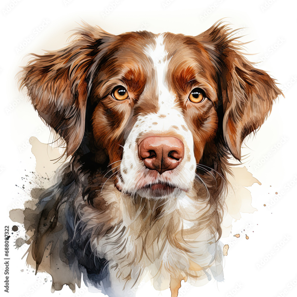 watercolor Brittany clipart