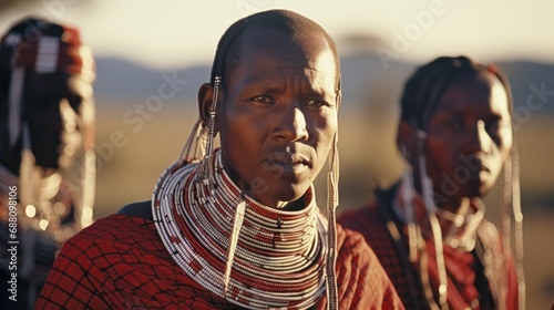 Traditional facial makeup of African tribesmen