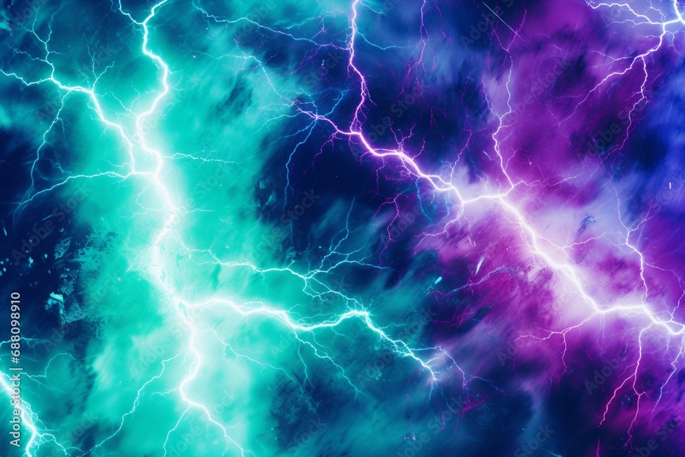 Obraz premium Purple and Green Lightning Background