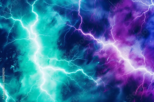 Purple and Green Lightning Background