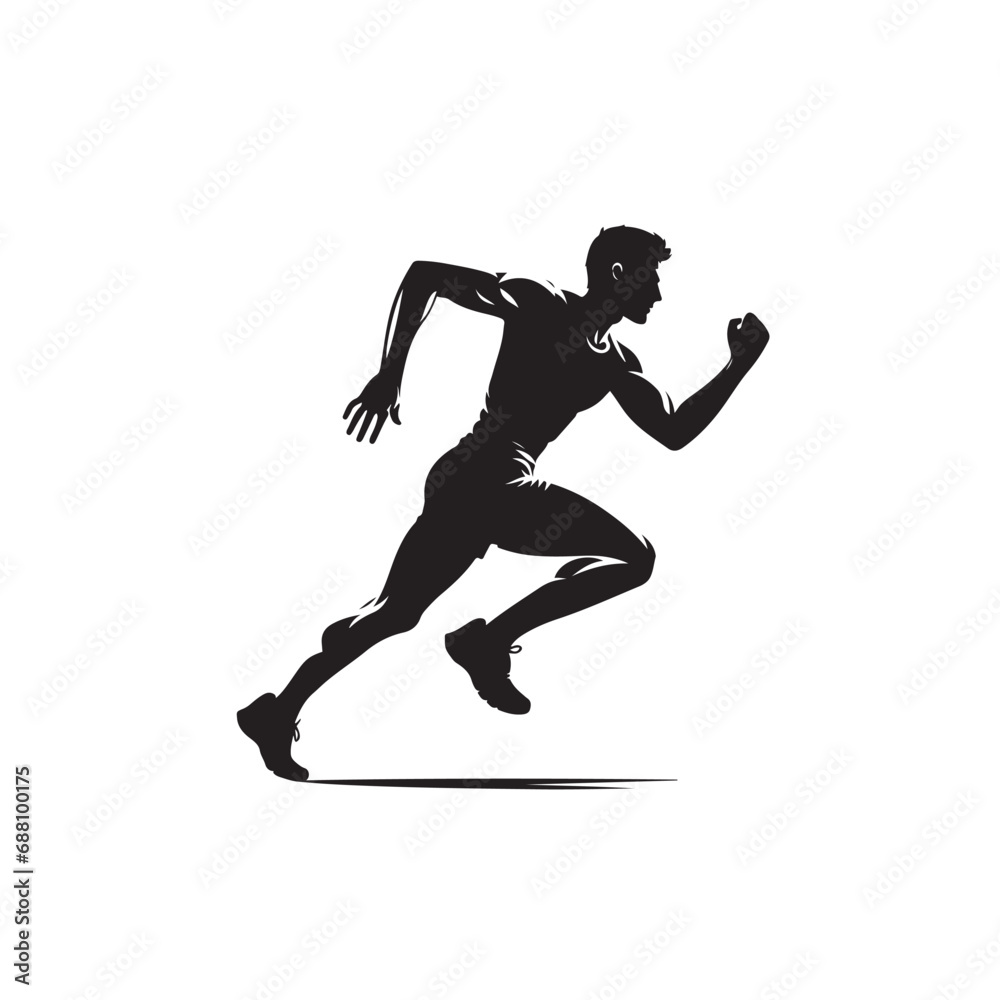 Running Man Silhouette - black vector Running Man Silhouette - sports Silhouette