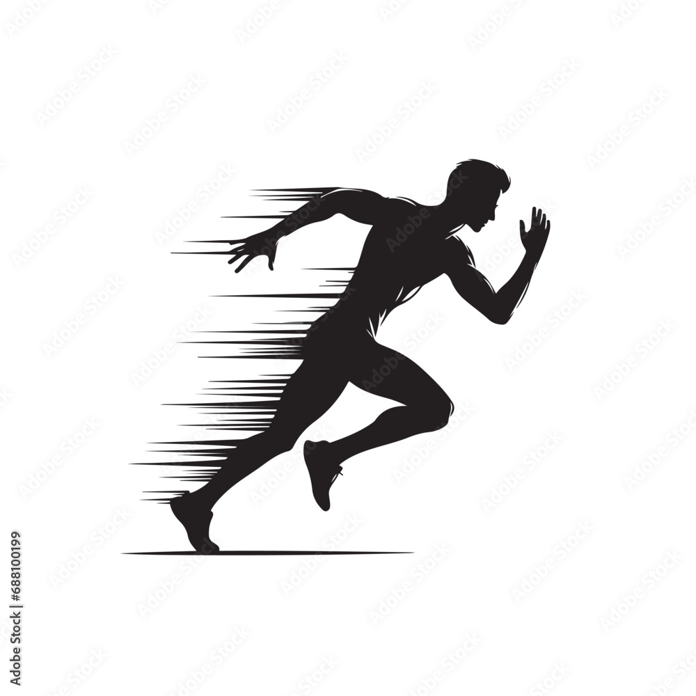 Running Man Silhouette - black vector Running Man Silhouette - sports Silhouette