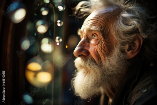 In the portrait of an aged bearded gentleman, the beard becomes a testament to resilience and experience, a symbol of enduring through the seasons of life © Konstiantyn Zapylaie