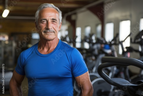 In the fitness realm, an elderly gentleman perseveres, demonstrating that age is just a number when it comes to maintaining a healthy body and mind