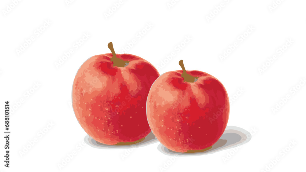 vector apple design with the concept of painting on canvas with oil blur effect vector apple design with the concept of painting on canvas with oil blur effect