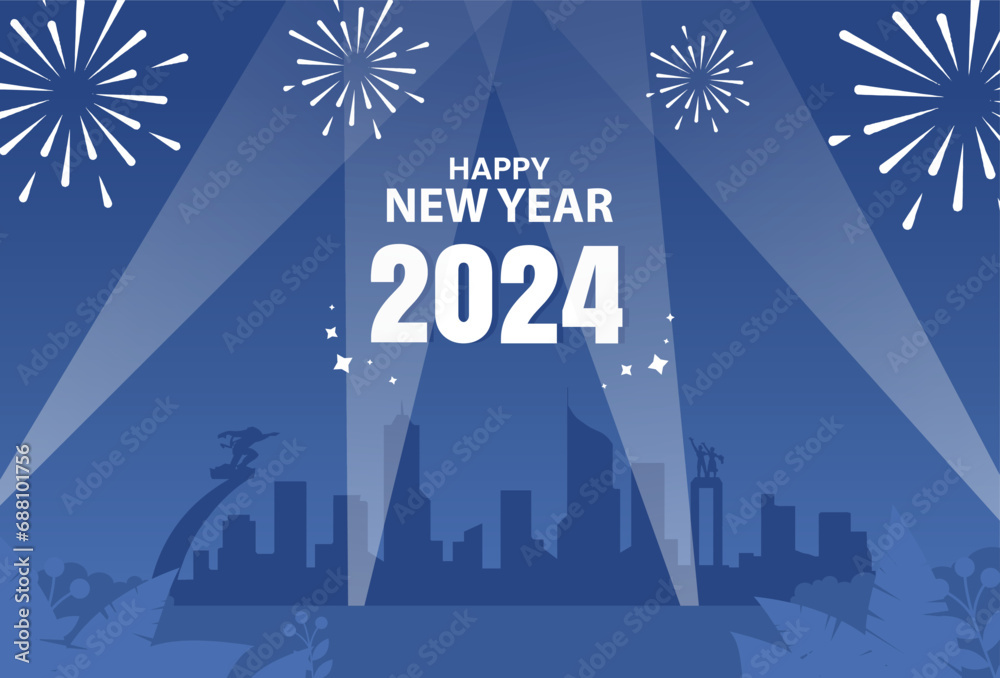 happy new year banner illustration