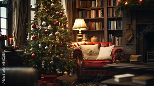 Cozy Living Room with Christmas Decorations  Christmas decorations  festive home  cozy living room  decorated tree