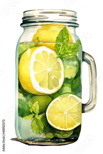 Jars with fresh infused water