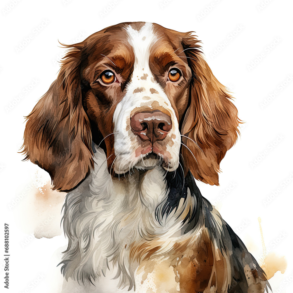 watercolor Brittany clipart