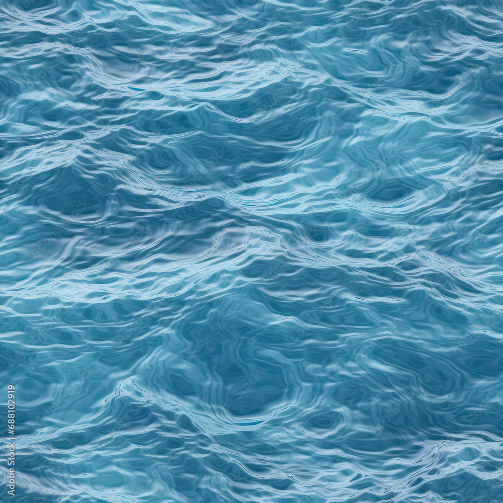 Seamless teal water foam pattern background, ai generative