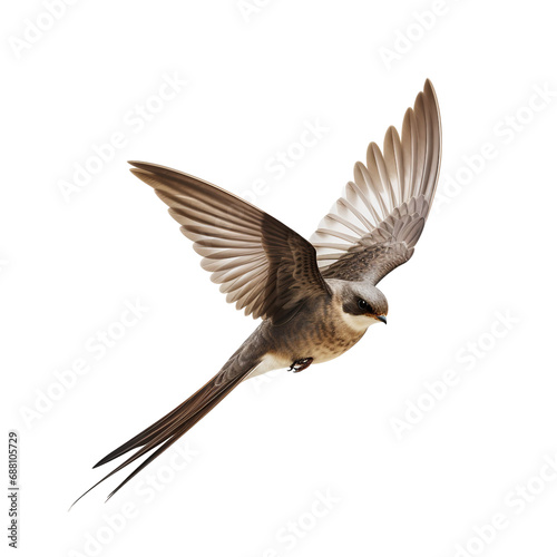 Agile Swift Bird in Flight on Transparent Background © MatPhoto
