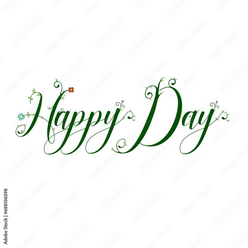 Fototapeta premium Happy day text effect design, fresh premium nature.