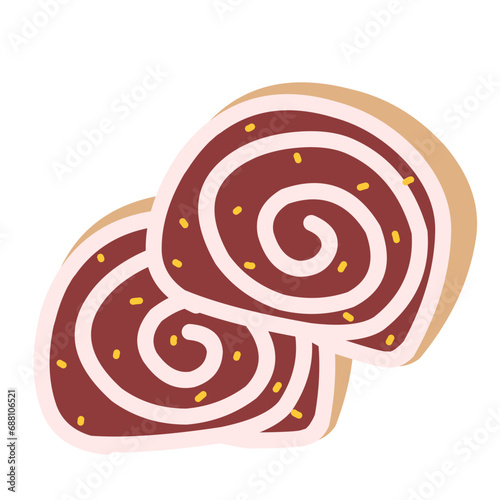 Roll cake with sprinkle