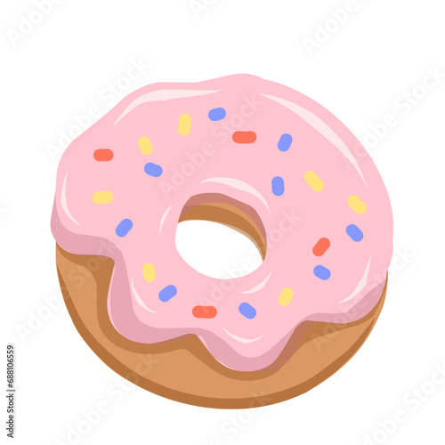 donut with pink icing