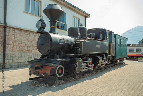 old locomotive at railway station Podgorica