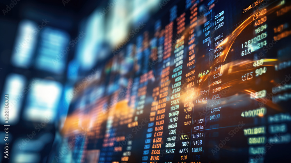 Close-up of a digital screen displaying financial stock market data with graphs and analytics, illustrating market trends and investment analysis. Close-up of a digital screen displaying financial stock market data with graphs and analytics, illustrating market trends and investment analysis.