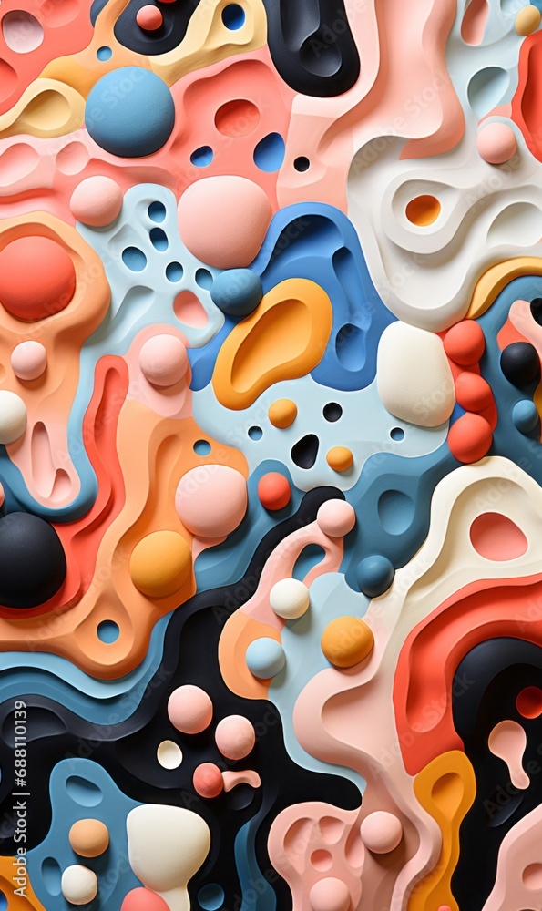 Obraz premium The World of Colors and Forms: The Meeting of Neo-Favism and Japanese Minimalism on Canvas