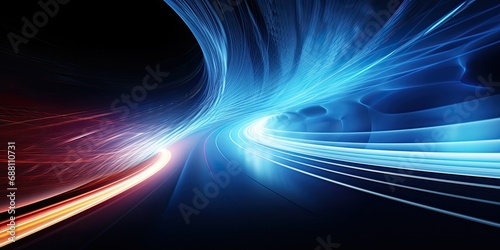 Abstract speed light background, presenting a futuristic concept with dynamic streaks of light that evoke a sense of motion and innovation.