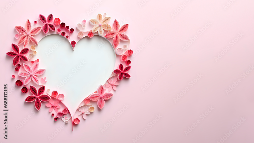a greeting card for a wedding or Valentine's Day, made of paper ribbons using the quilling technique. a greeting card for a wedding or Valentine's Day, made of paper ribbons using the quilling technique.