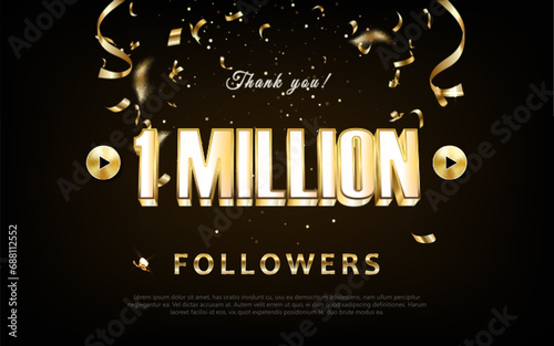 1 million 3d rendering gold text effect transparent vector