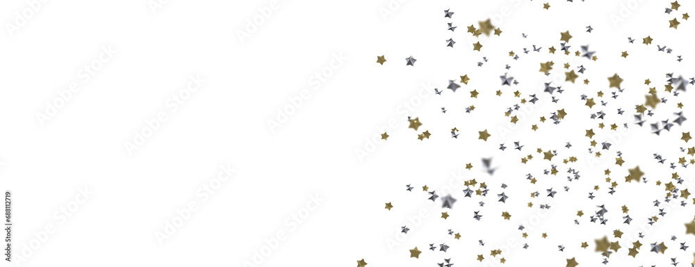 Gilded Wonders Unleashed: 3D Gold Stars Rain Illustration Mesmerizes Viewers