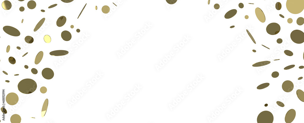 Fototapeta premium Enchanting Euphoria: Breathtaking 3D Illustration of Enchanting Gold Confetti