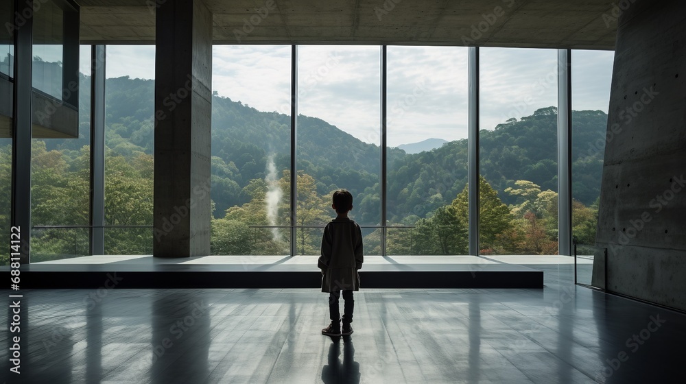 Person Standing in Front of Spacious Window Person Standing in Front of Spacious Window