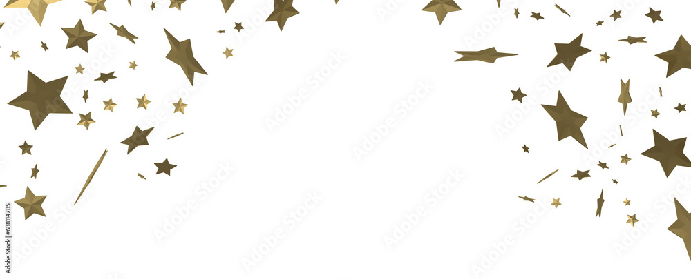 Obraz premium Twinkling Christmas Descent: Striking 3D Illustration Showcasing Falling Festive Twinkling Stars