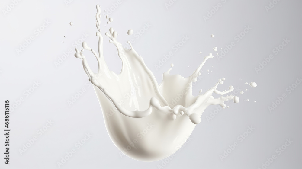 White milk splash isolated on white background. White liquid splash White milk splash isolated on white background. White liquid splash