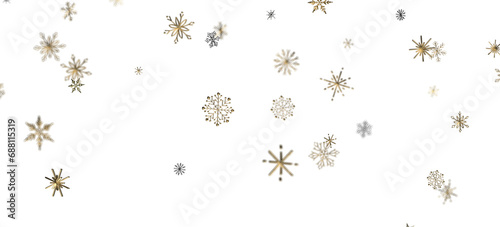 Snowflake Dance  Radiant 3D Illustration Showcasing Falling Christmas Snowflakes in Harmony