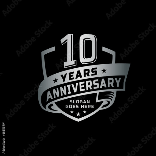10 years anniversary celebration design template. 10th anniversary logo. Vector and illustration. photo