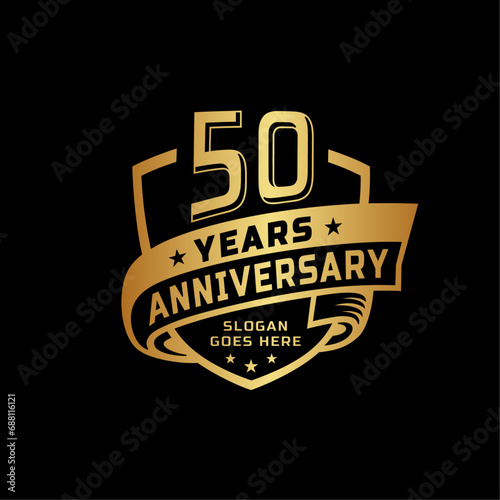 50 years anniversary celebration design template. 50th anniversary logo. Vector and illustration.