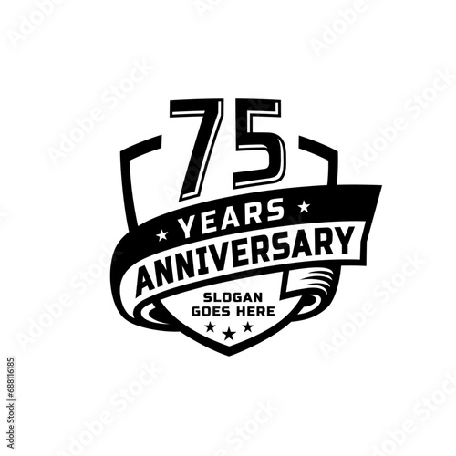 75 years anniversary celebration design template. 75th anniversary logo. Vector and illustration.
