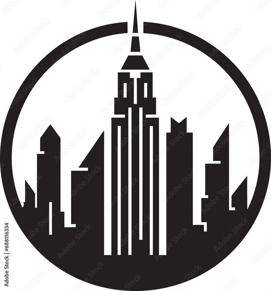 Skyline Showcase Buildings Vector Illustration Urban Essence Iconic Cityscape Emblem
