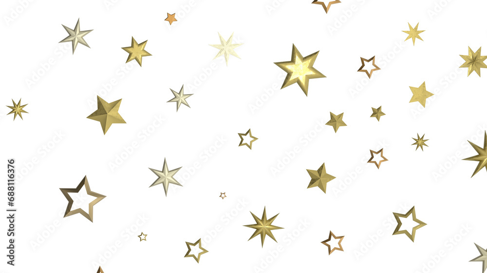Plummeting Christmas Sparkles: Captivating 3D Illustration of Descending Holiday Star Glitters