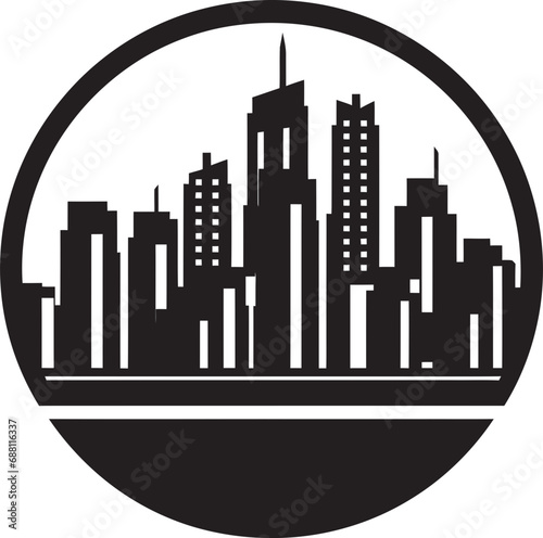 Urban Essence Iconic Cityscape Emblem Metropolitan Montage Buildings Logo Design
