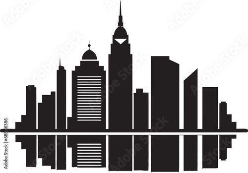 Cityscape Canvas Iconic Buildings Design Skyline Showcase Buildings Vector Illustration