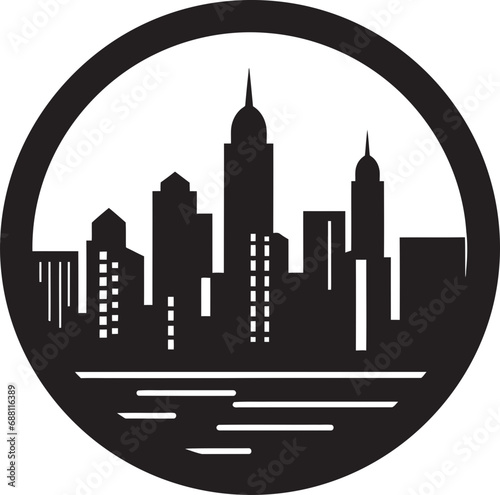 Metro Melange Iconic Skyline Mark Architectural Aura Buildings Logo Symbol