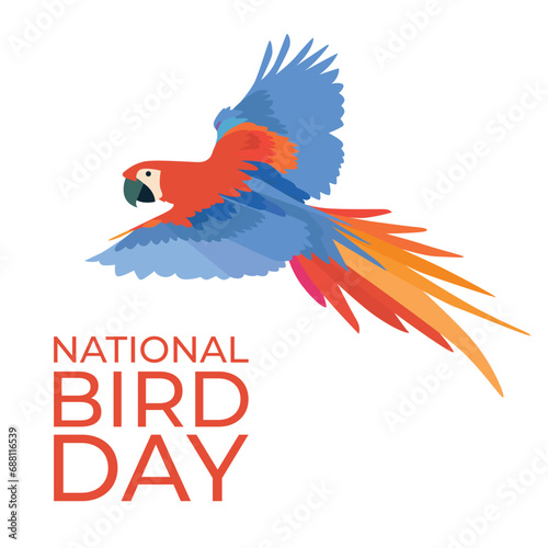 Flyers honoring National Bird Day or promoting associated events might utilize National Bird Day vector graphics. design of flyers, celebratory materials.
